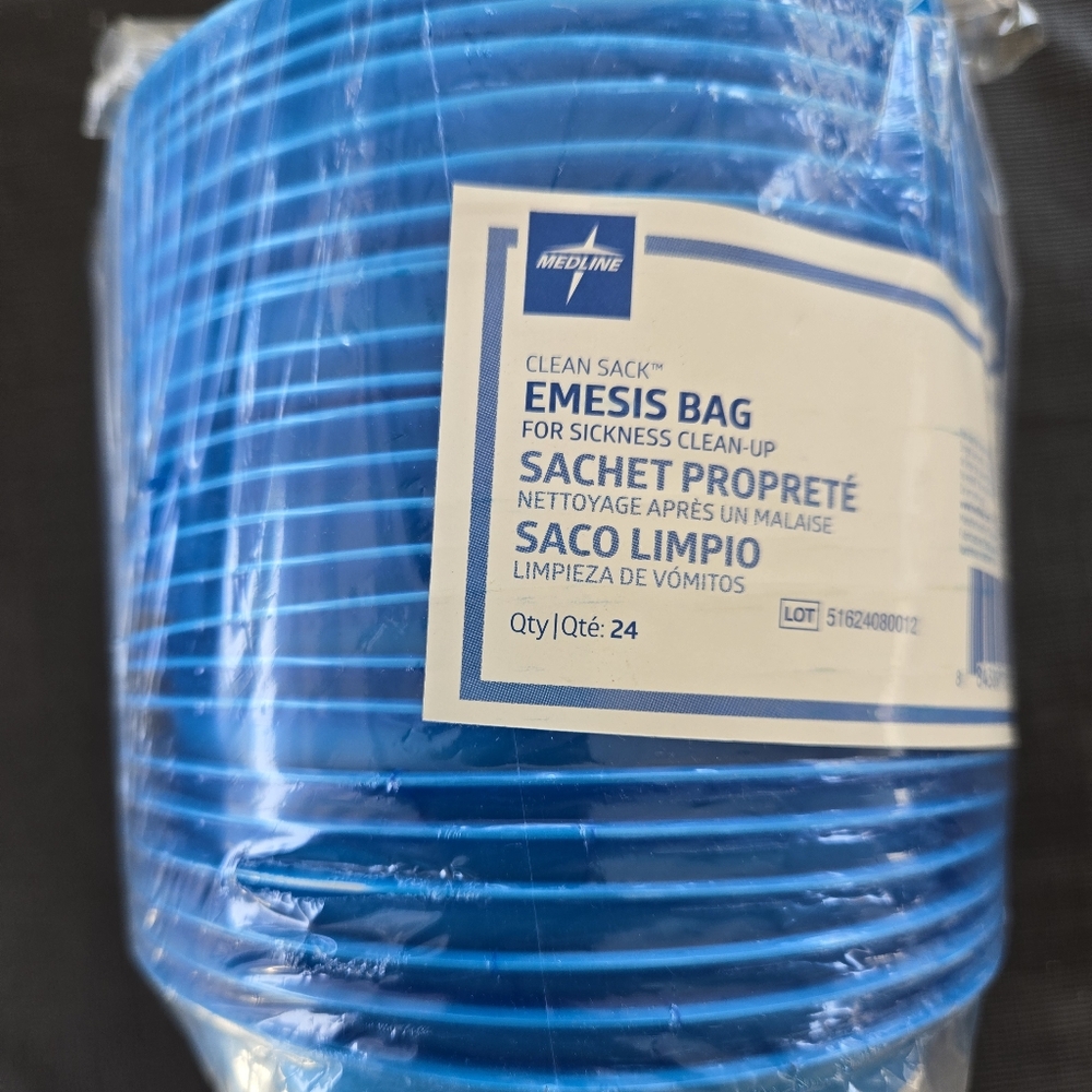 Vomit Disposable Bags... Medline Blue Emesis Bags